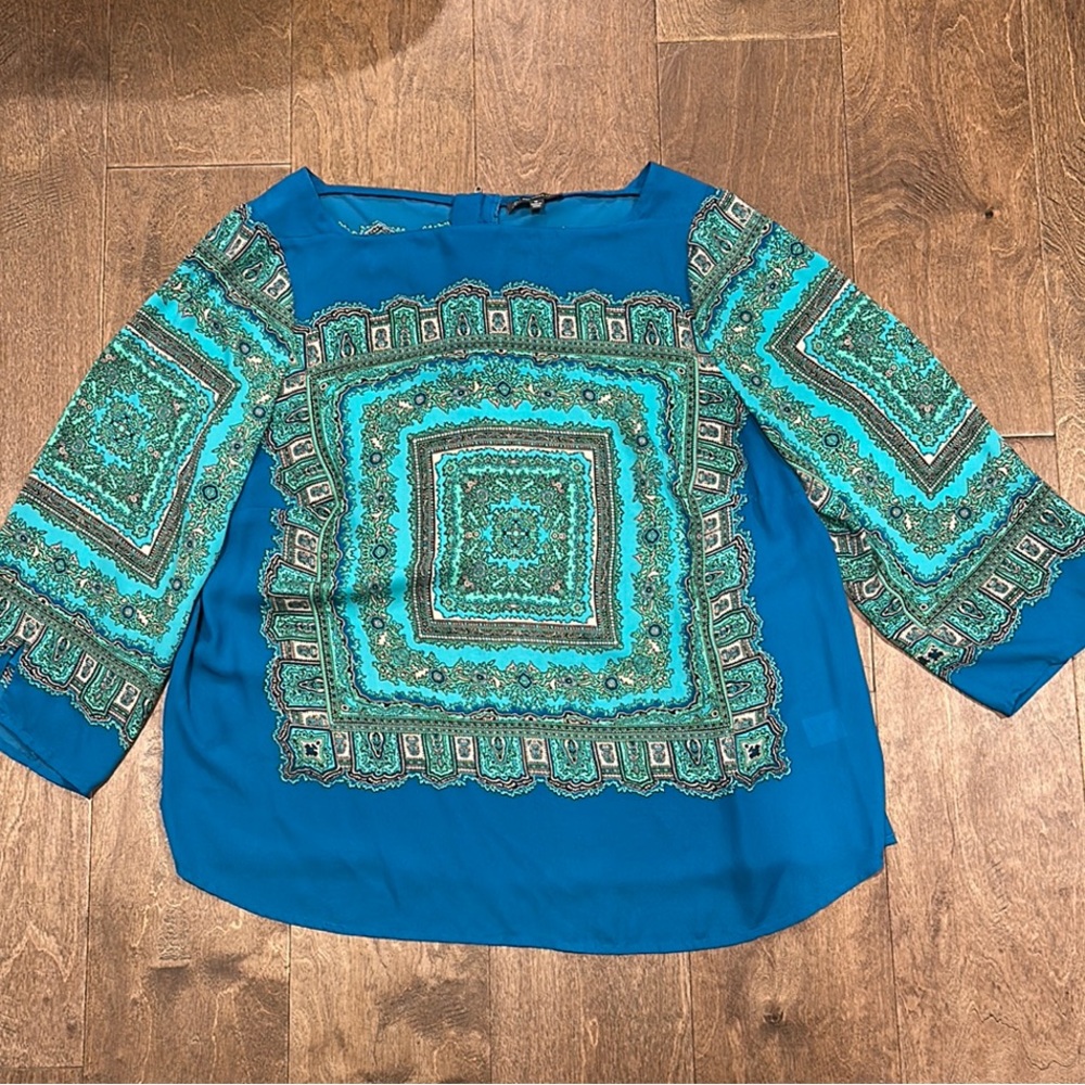 Adrianna Papell Blue and Green Women's Top